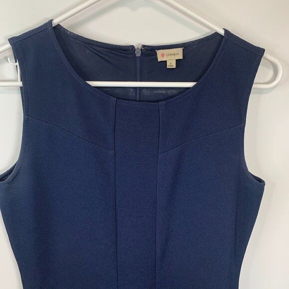 Cremieux Navy Sleeveless A Line Midi Dress - Picture 2 of 5